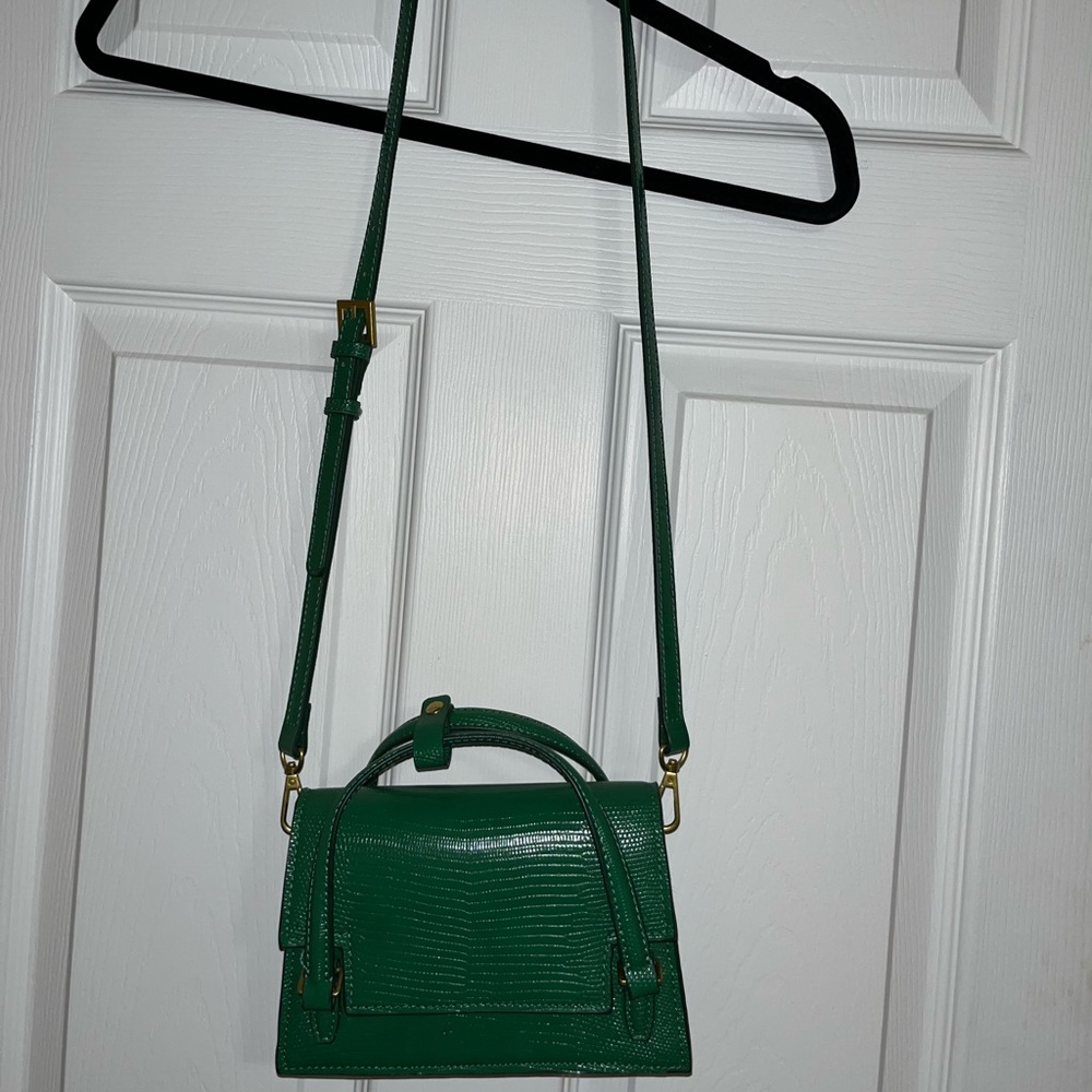 ZARA Green Croc Crossbody